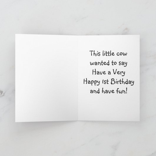ROCKING COW ***第1誕生日*** カード (内部)