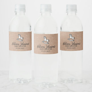 Rocking Horse Baby Shower Water Bottle Label  ペットボトルラベル