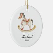 Rocking Horse Baby's First Christmas Holiday セラミックオーナメント (右)