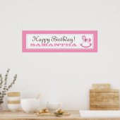 Rocking Horse Birthday Banner for Girls ポスター (キッチン)