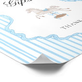 Rocking Horse Blue Baby Shower Cards and Gifts ポスター (角)