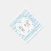 Rocking Horse Blue Boy Baby Shower スタンダードカクテルナプキン (角)