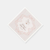 Rocking Horse Blush Pink Girl Baby Shower スタンダードカクテルナプキン (角)
