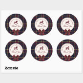 Rocking Horse Christmas Bow Baby Shower Thank you ラウンドシール (シート)