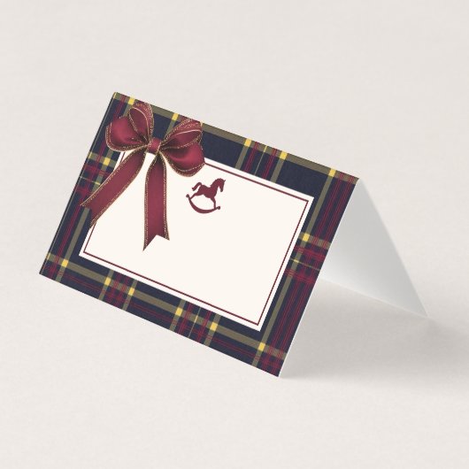 Rocking Horse Luxury Christmas Wine Red Bow (正面)