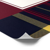 Rocking Horse Luxury Gold Bow Burgundy Welcome ポスター (角)