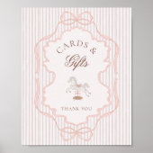 Rocking Horse Pink Baby Shower Cards and Gifts ポスター (正面)