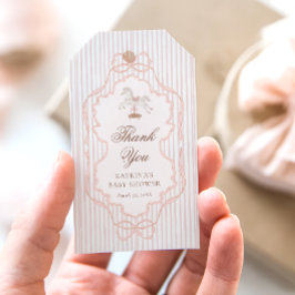 Rocking Horse Pink Baby Shower Thank You ギフトタグ