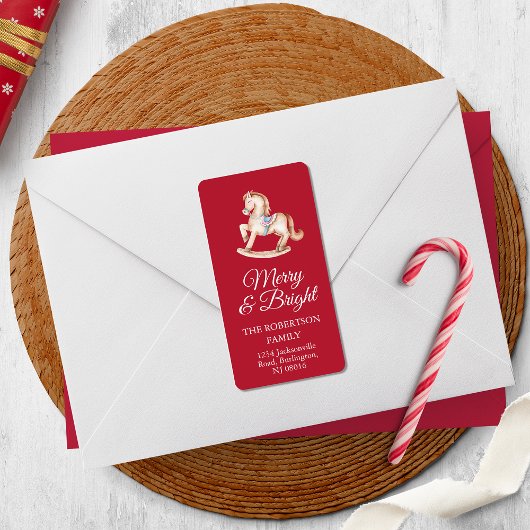 Rocking Horse Return Address Sticker ラベル