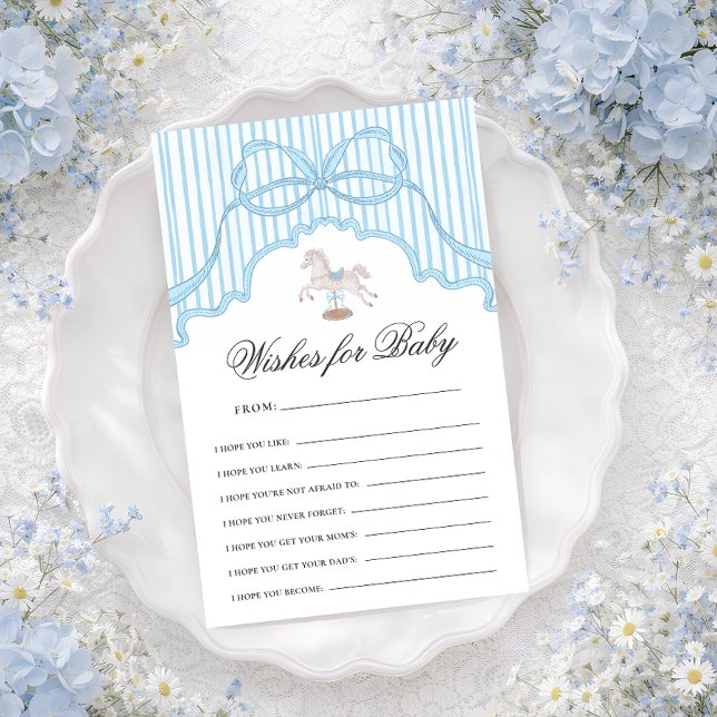 Rocking Horse Wishes For Baby Advice Game Card (クリエイターアップロード済み)