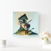 Rocking Randy スクエア壁時計 (ホーム)