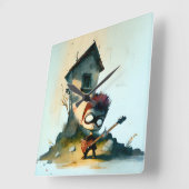 Rocking Randy スクエア壁時計 (傾斜)