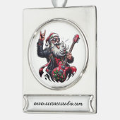 ROCKING SANTA Banner Ornament シルバープレートバナーオーナメント (左)