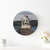 Rocklandの私防波堤の灯台 ラージ壁時計 (ホーム)