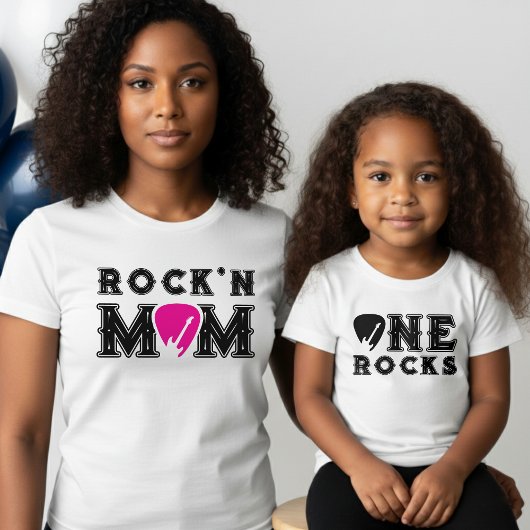 Rock'n Mom Guitar Pick Matching Parent Tシャツ