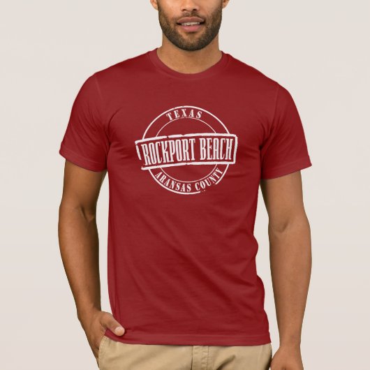 Rockportのビーチのタイトル Tシャツ (正面)