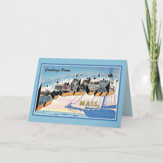 Rockportマサチューセッツからのヴィンテージの挨拶 カード (正面)
