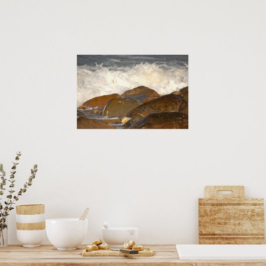 Rocks and Waves in Rhode Island Poster ポスター (キッチン)