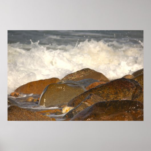 Rocks and Waves in Rhode Island Poster ポスター (正面)