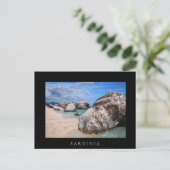 Rocks at Cala Marioluビーチ,サルディニアブラックカード ポストカード (スタンド正面)