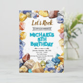 Rocks Geology Birthday party invitation 招待状 (スタンド正面)