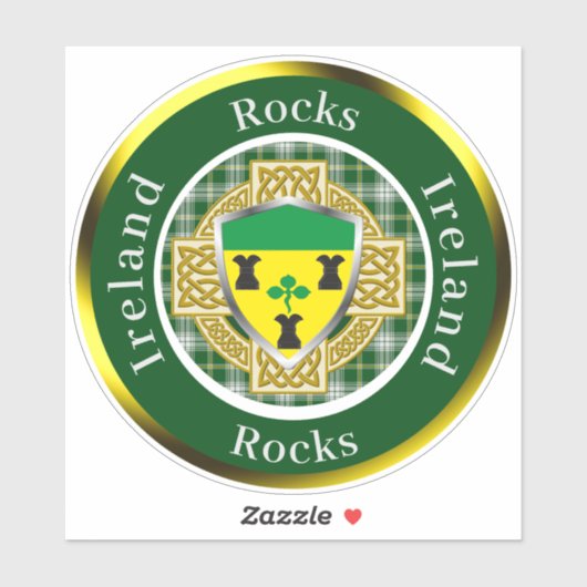 Rocks Irish Shield/Celtic Cross Personalized シール (シート)