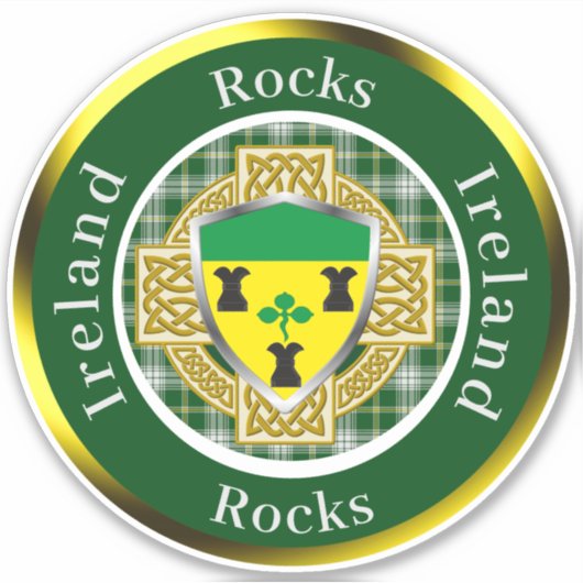 Rocks Irish Shield/Celtic Cross Personalized シール (正面)