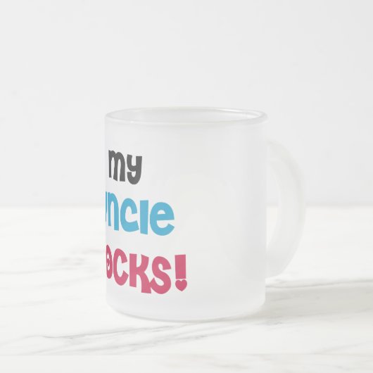 Rocks T-shirtsおよびギフト私の叔父さん フロストグラスマグカップ (正面右)