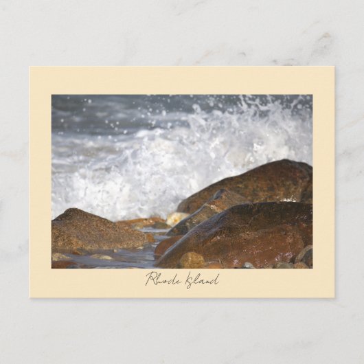 Rocks Waves Rhode Island Postcard ポストカード (正面)