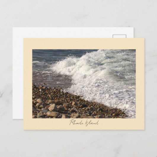 Rocks Waves Rhode Island Postcard ポストカード (正面/裏面)
