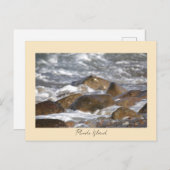 Rocks Waves Rhode Island Postcard ポストカード (正面/裏面)