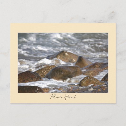 Rocks Waves Rhode Island Postcard ポストカード (正面)