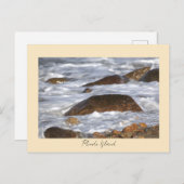 Rocks Waves Rhode Island Postcard ポストカード (正面/裏面)