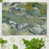 Rocks with Oak Tree, Van Gogh Oil Painting キッチンタオル (折り畳み)