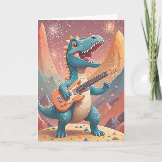 Rockstar Dino Birthday Bash カード (正面)