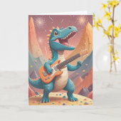 Rockstar Dino Birthday Bash カード (黄色い花)