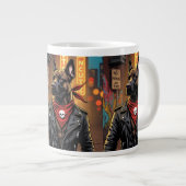 Rockstar Dog Mug – Biker Dog with Leather Jacket a ジャンボコーヒーマグカップ (正面右)
