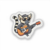 Rockstar Lemur with Sunglasses Die-Cut Sticker シール (正面)