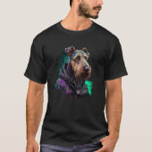 Rockstar portrait Airedale Terrier Tシャツ (正面)