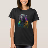 Rockstar portrait italian mastiff Cane Corso Tシャツ (正面)