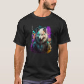 Rockstar portrait Samoyed Tシャツ (正面)