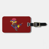 Rockstar Roadrunner Bird Playing Guitar ラゲッジタグ (正面横)