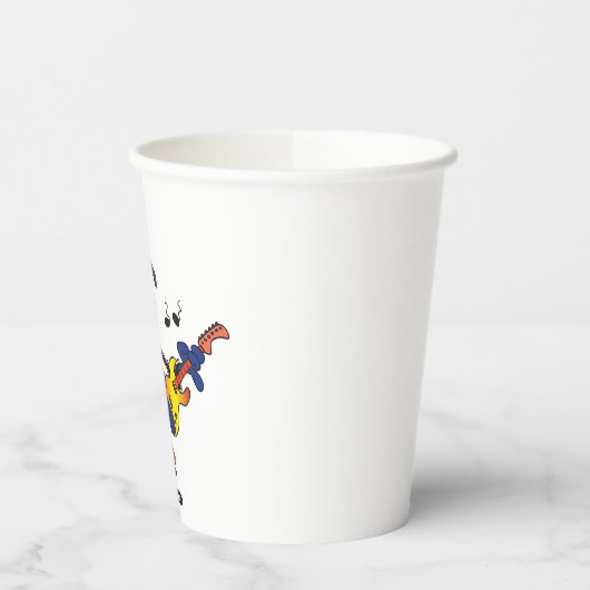 Rockstar Roadrunner Bird Playing Guitar 紙コップ (左)