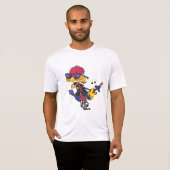 Rockstar Roadrunner Bird Playing Guitar Tシャツ (正面フル)