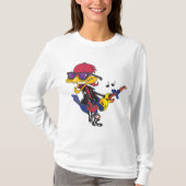 Rockstar Roadrunner Bird Playing Guitar Tシャツ (正面)