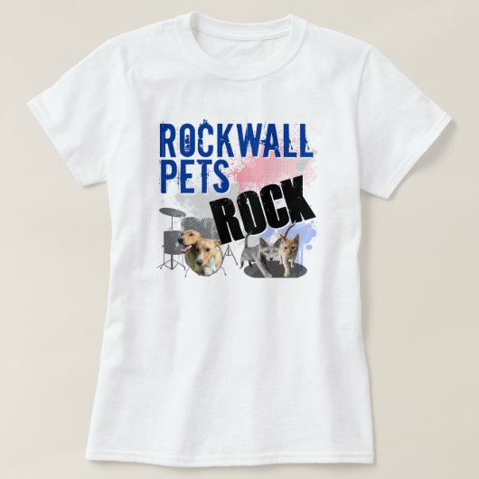 Rockwallは女性の白いTシャツをかわいがります Tシャツ (デザイン正面)