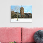 Rockwell in Winter at Grove City College キャンバスプリント (インサイチュ (リビング))