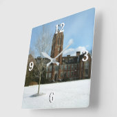 Rockwell in Winter at Grove City College スクエア壁時計 (傾斜)