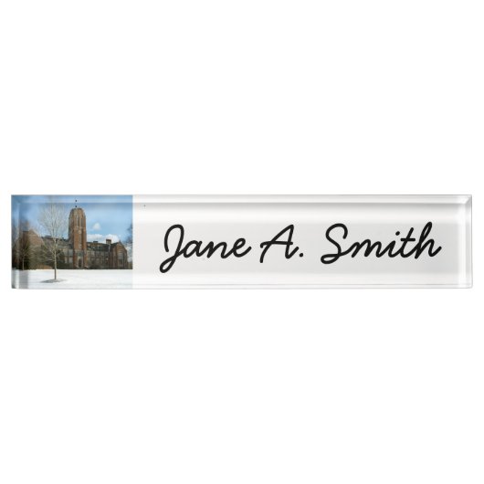 Rockwell in Winter at Grove City College デスクネームプレート (正面)