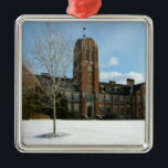 Rockwell in Winter at Grove City College メタルオーナメント<br><div class="desc">ここでは、雪の多い冬のインターセッションの間に撮影されたグローブシティ大学のロックウェル科学ホールの写真。ペンシルバニア州のグローブシティ・カレッジの景色を楽しみたい場合は、店舗をご覧ください。この写真は、www.mlewallpapers.comのWinter and Travelセクションのワイドスクリーン壁紙「Rockwell in Winter」としても取り上げられている。</div>